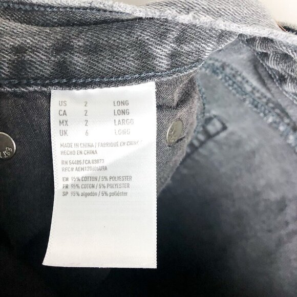 American Eagle Cut Off Hi Rise Girlfriend Denim Shorts 2 Black Womens - Picture 11 of 14